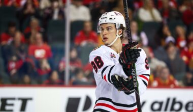 Connor Bedard wears the 'A' on Chicago Blaackhawks sweater