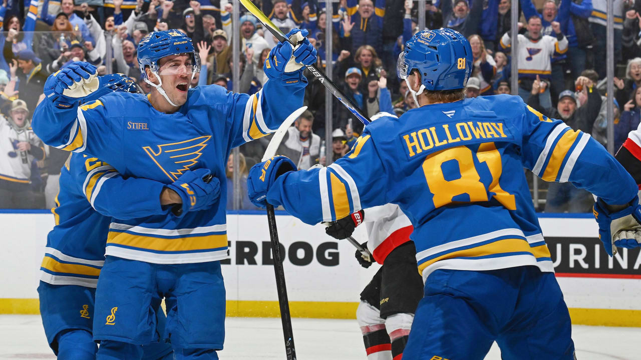 Blues score 3 in 3rd period to rally past Senators