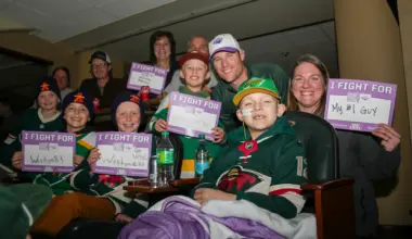 Weston Paszkiewicz, a fan of MN Wild, being honored by the team (Image via X/@mnwild)