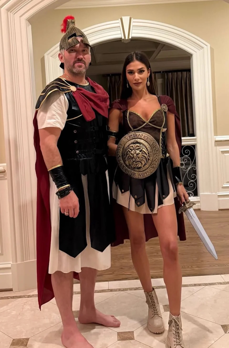 Alex Ovechkin and wife Anastasia Shubskaya were gladiator-inspired warriors for Halloween 2025. (Instagram)