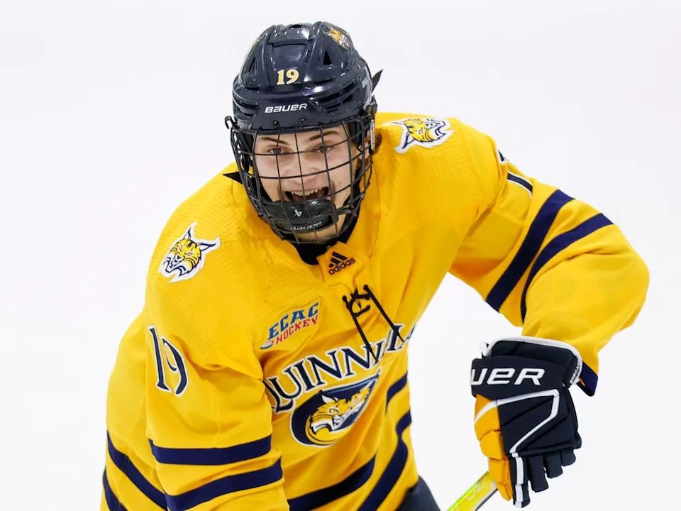  Quinnipiac’s Ethan Wyttenbach is enjoying the best start to the season among Flames prospects.