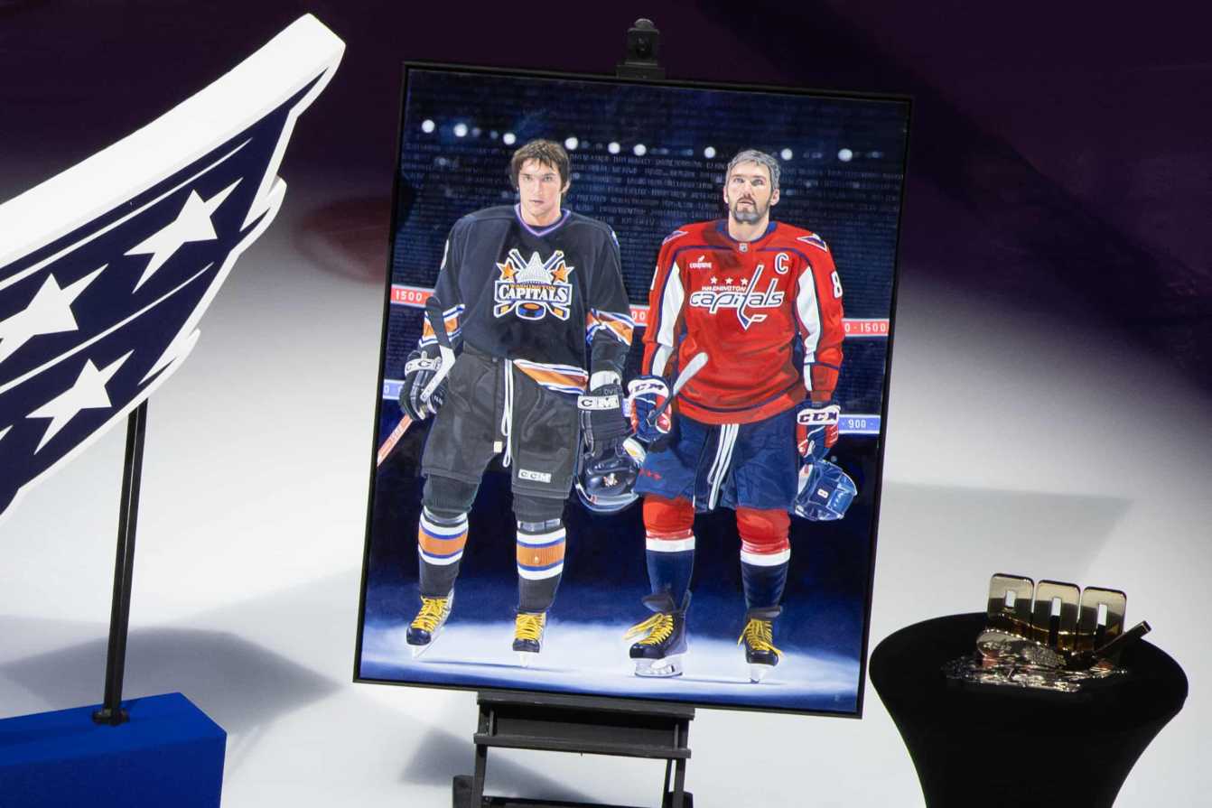 Tony Harris painting of Alex Ovechkin