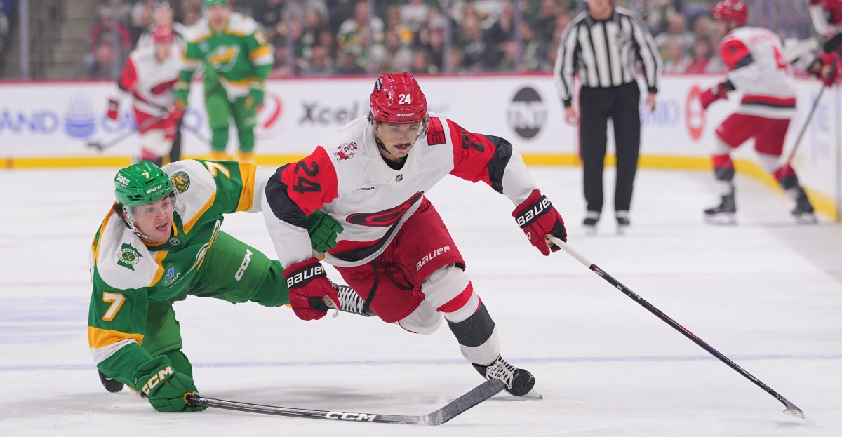 Hurricanes rally late, fall in SO to Wild, 4-3