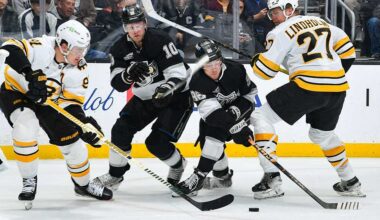 Morgan Geekie scores twice to tie for NHL goals lead, Bruins beat Kings 2-1 in OT