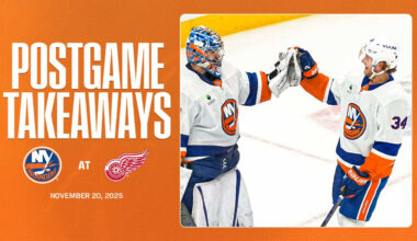 Takeaways: Islanders Shut Out Red Wings 5-0, Finish Road Trip 6-1-0