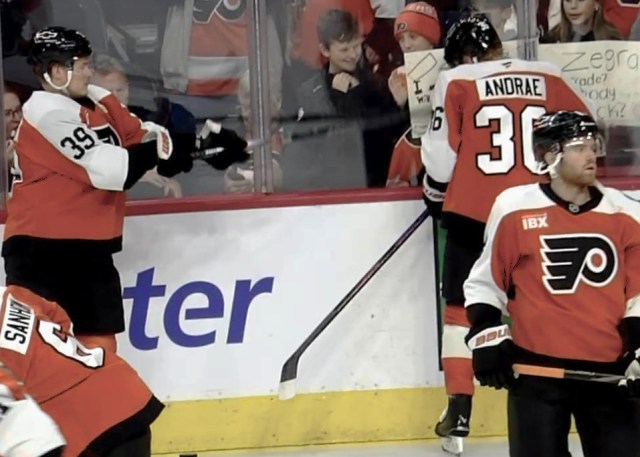 Flyers Matvei Michkov and Emil Andrae