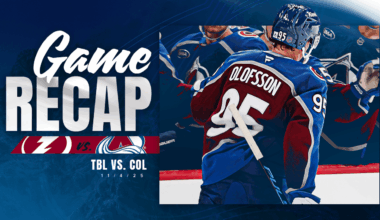 Olofsson Posts Two-Goal Night as Avalanche Defeats Lightning 3-2