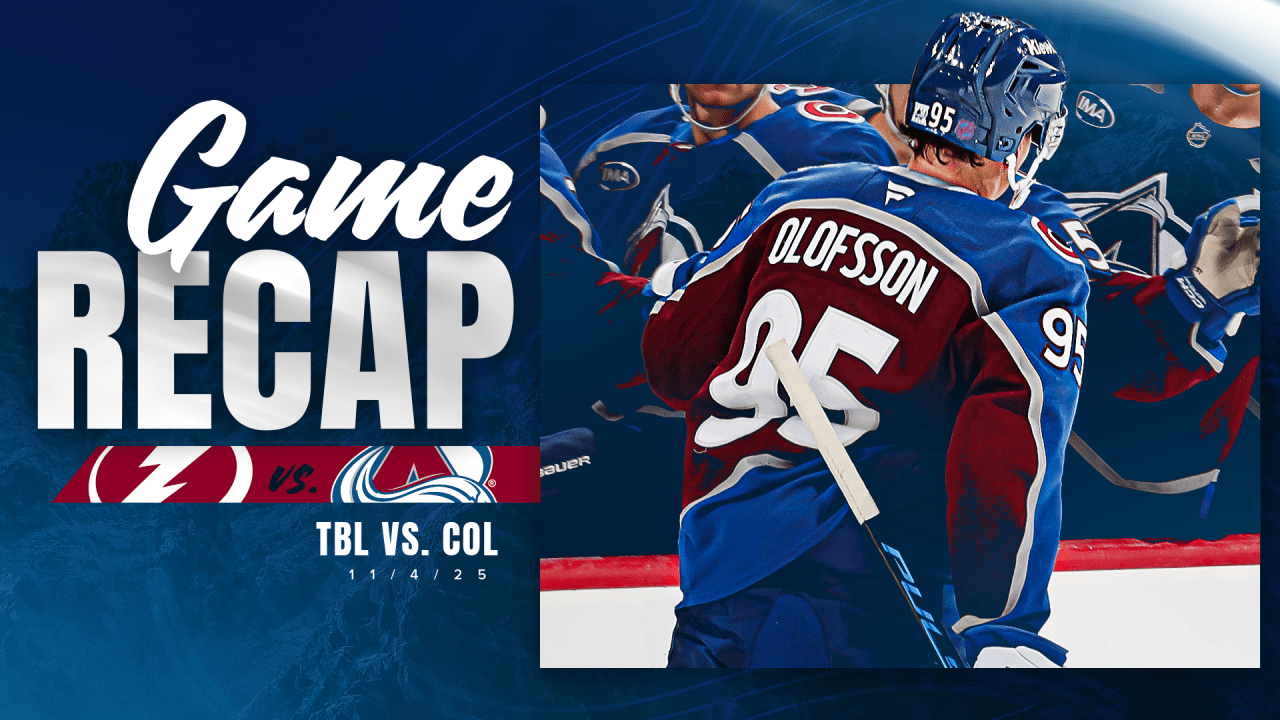 Olofsson Posts Two-Goal Night as Avalanche Defeats Lightning 3-2