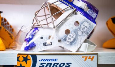 Saros to Honor Four Members of Preds Family With Special Hockey Fights Cancer Mask