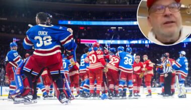 Jeff Garlin asked about Rangers fight during Red Wings locker room visit