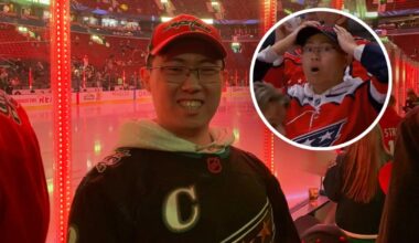 Capitals fan’s shocked reaction to controversial Canucks goal became his ticket to virality: ‘I’m just going to roll with it’