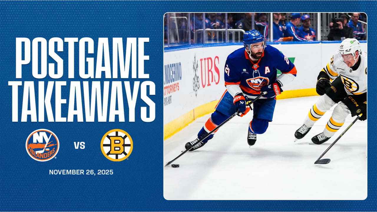 Takeaways: Islanders Fall 3-1 to Bruins