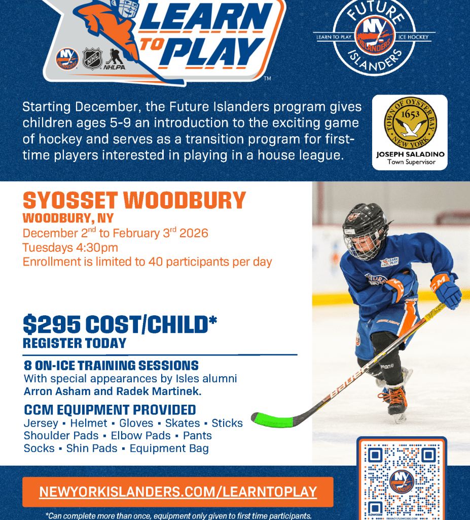 New York Islanders’ “Learn to Play” Hockey Clinic coming soon to Syosset and Massapequa – LI Press
