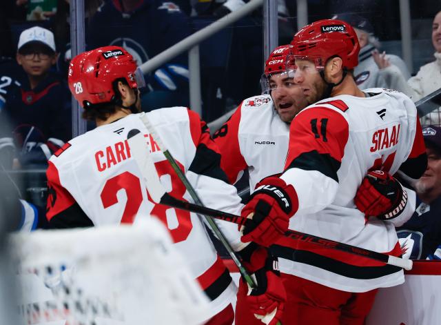 Jordan Staal scores twice in Hurricanes' 4-3 victory over Jets :: WRALSportsFan.com