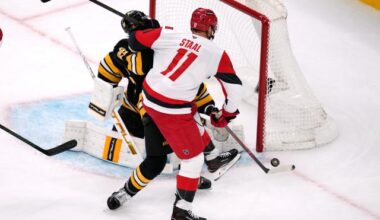 Pyotr Kochetkov makes 29 saves as Hurricanes beat Bruins 3-1 :: WRALSportsFan.com