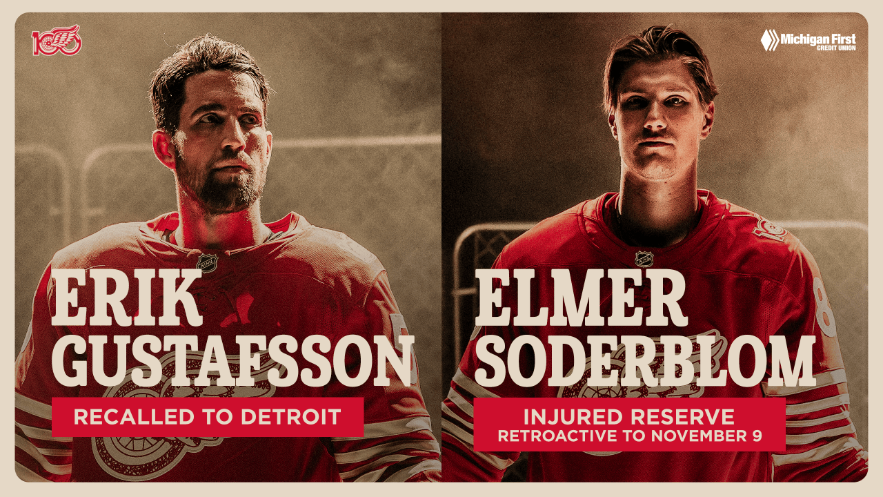 Red Wings recall Erik Gustafsson from Grand Rapids