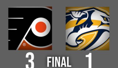 Flyers Sweep Their Roadtrip, Beat the Predators 3-1 Thursday Night