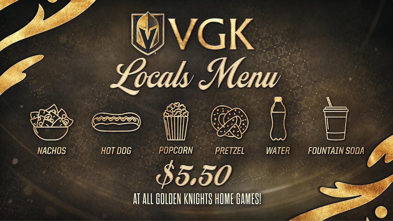 Vegas Golden Knights Locals Menu 🍿