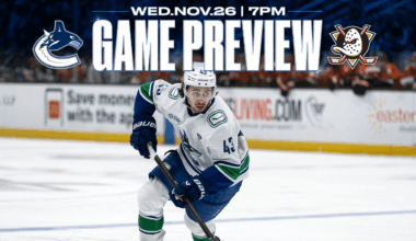 Canucks Hit the Road for Four-Game Trip That Begins in California with Wednesday Night Matchup Against Ducks