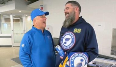 Warrior hockey player attends practice