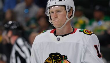 Center Oliver Moore, 20, recalled by Chicago Blackhawks