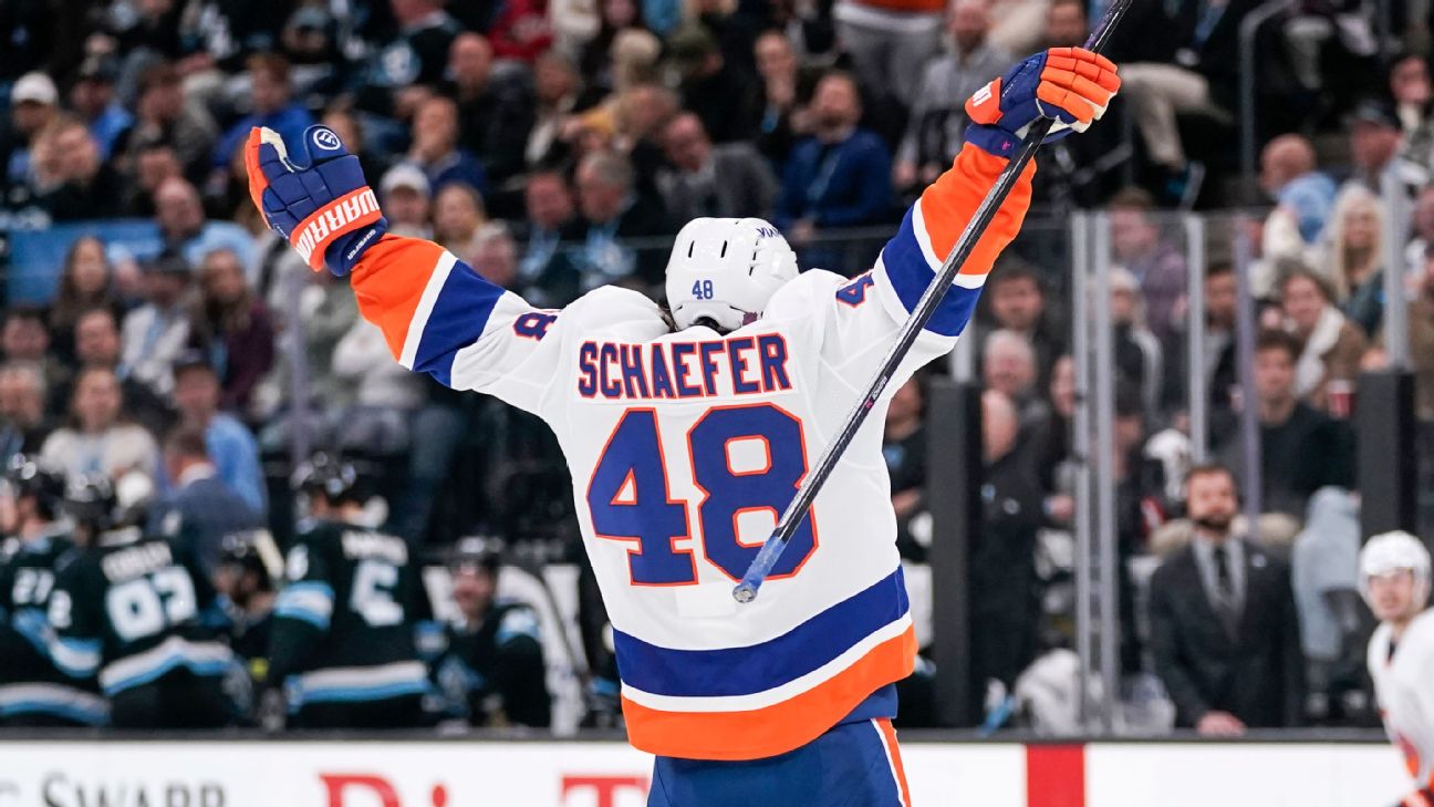 Isles' Matthew Schaefer edges Crosby as youngest with OT goal