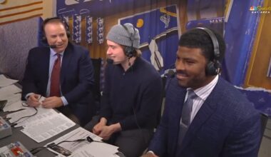 Celebrini jokes he sees dentist ‘a couple times’ on Warriors broadcast
