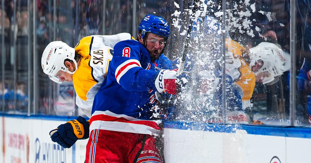 Rangers erupt offensively, finally get first home win with rout of Predators