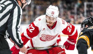 RECAP: On the road, Red Wings pick up point in physical 3-2 shootout loss to Bruins