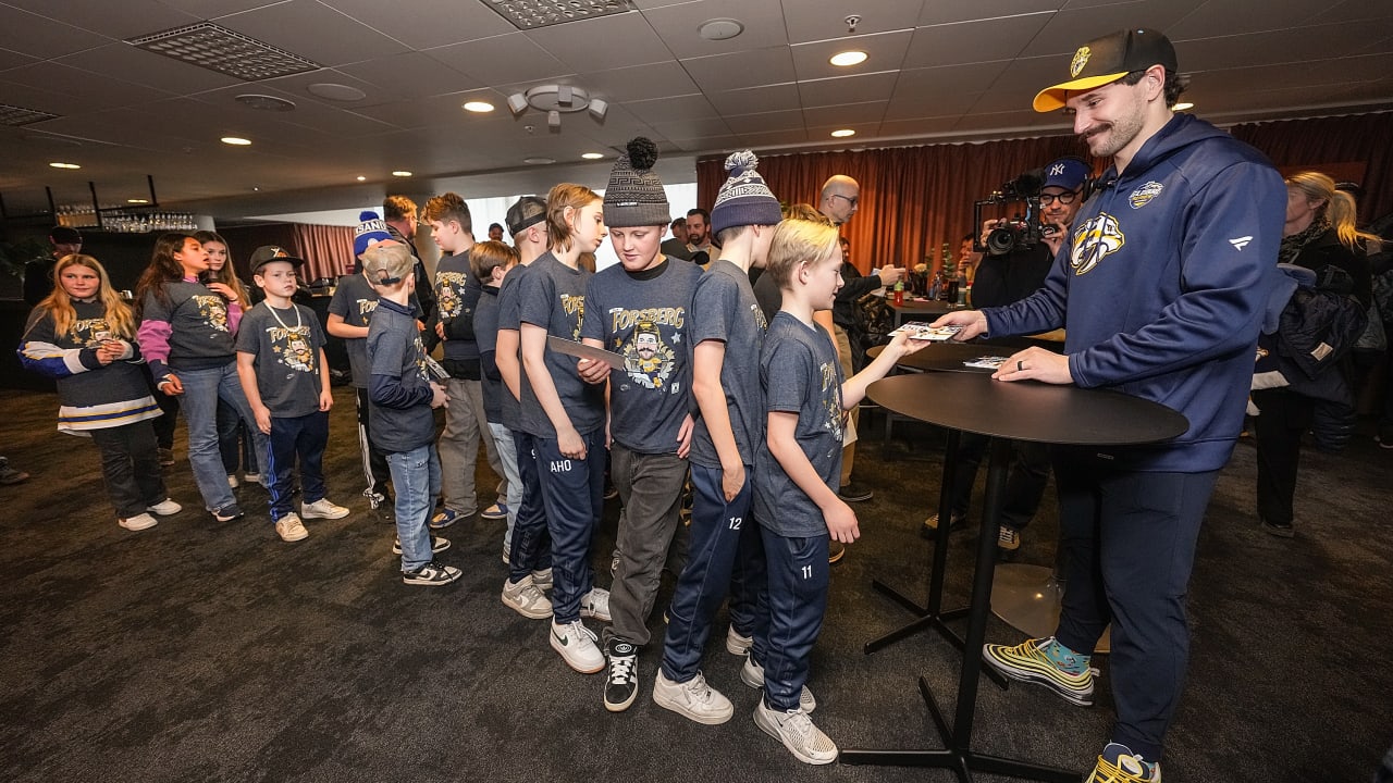 Forsberg Joins NHL, NHLPA to Give Back to Hometown Team During Preds Trip to Sweden 