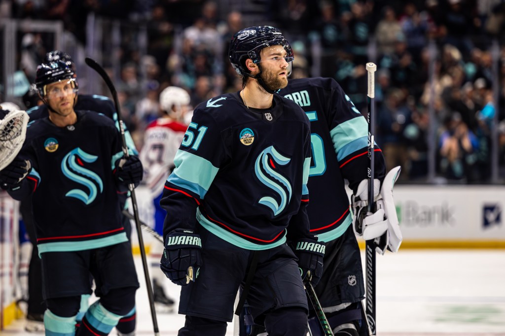 Seattle Kraken center Shane Wright during a game against the Montreal Canadiens.