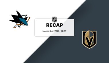 Recap: Sharks at Golden Knights 11.29.25