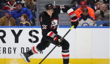 Sabres' Tage Thompson settles old score by fighting Devils' Noesen