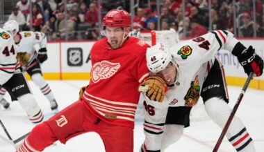 Connor Bedard scores, gets 2 assists to lead Blackhawks over Red Wings