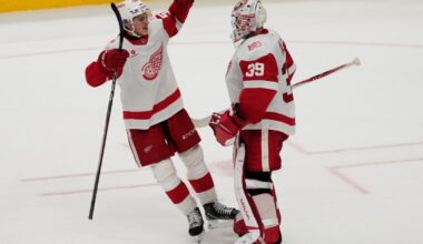 James van Riemsdyk's shootout goal lifts Red Wings over Sharks 3-2
