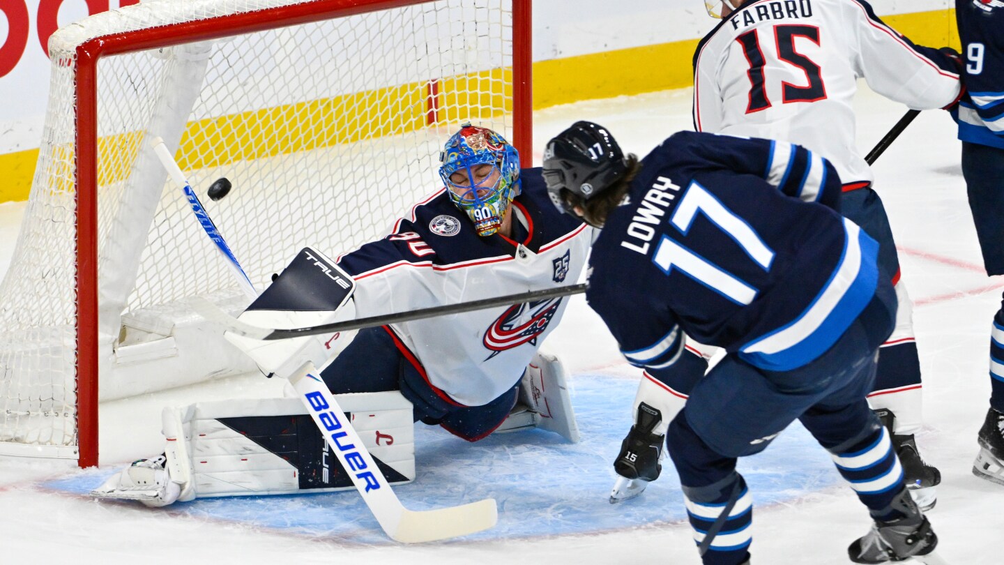 Mark Scheifele has 3 assists to lead Jets over Blue Jackets 5-2