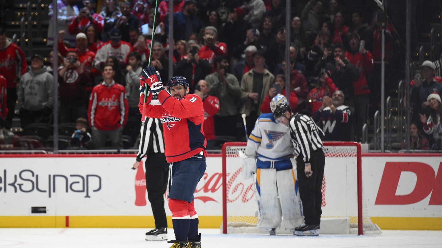 Ovechkin scores No. 900 as Capitals defeat Blues 6-1