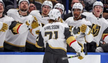 Golden Knights' William Karlsson injured in overtime loss to Ducks