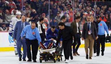 Chris Tanev hospitalized after collision in Maple Leafs' win
