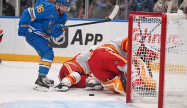 Walker, Binnington lead Blues to 3-2 win over Flames