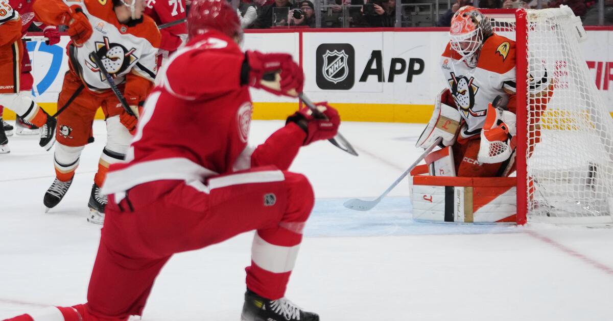 Alex DeBrincat and Red Wings hand Ducks second straight loss