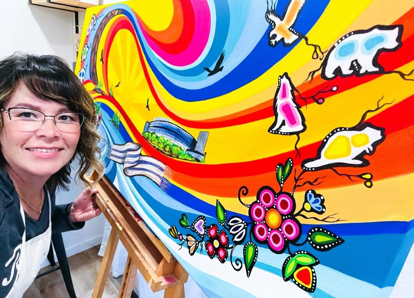 Mural created for upcoming international hockey tournament honors Indigenous land - InForum