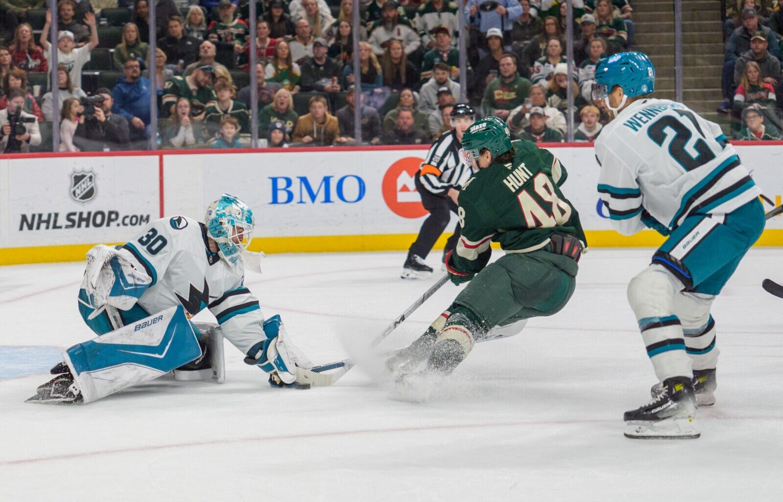 Wild dominate early, but Sharks rally for 2-1 overtime victory - InForum