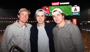Sharks players enjoy ‘Monday Night Football’ action at Levi's Stadium