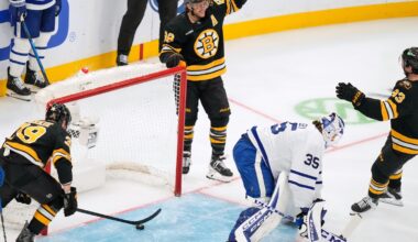 Pastrnak scores twice, hits 400-goal milestone as Bruins beat Maple Leafs