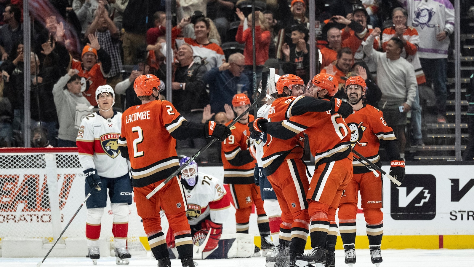 Cutter Gauthier has 1st hat trick in 4-point night to send surging Ducks past Panthers, 7-3