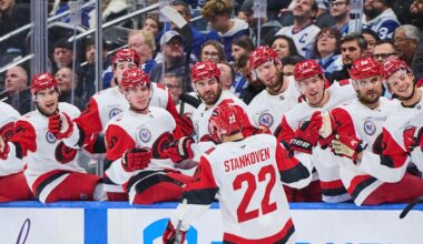 Hall, Stankoven score in 3rd period to rally Hurricanes to 5-4 win over Maple Leafs