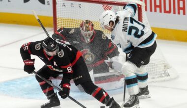 Merilainen makes 29 saves in 3rd NHL start to help the Senators beat the Mammoth 4-2