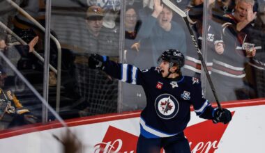 Comrie makes 28 saves, Lambert scores 1st NHL goal as Jets top Penguins 5-2