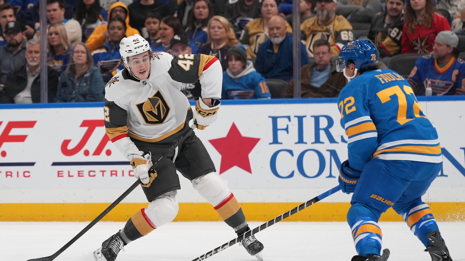Bowman scores his first NHL goal, sparks Golden Knights to 4-1 win over Blues